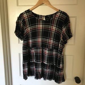 COPY - Torrid Plaid Baby Doll Top Size 0 12)
